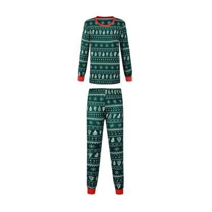 Forest green Christmas family matching pajamas set