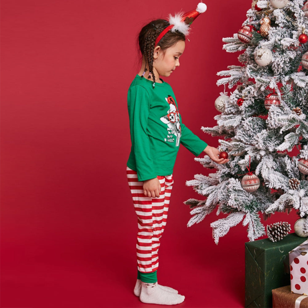 Red and Green Merry christmas pajamas matching PJS Set