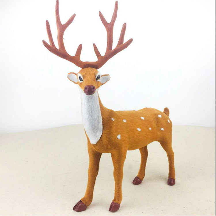 3pc faux fur deer figurine Brown