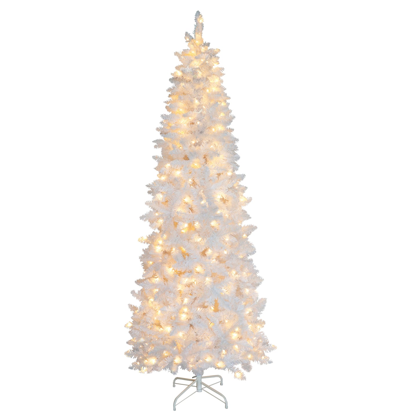 7ft Pre-Lit White Pencil Artificial Christmas Tree  for Home Holiday Decor.