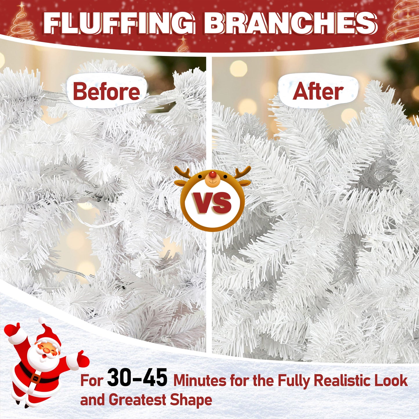 7ft Pre-Lit White Pencil Artificial Christmas Tree  for Home Holiday Decor.