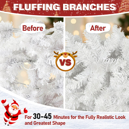 7ft Pre-Lit White Pencil Artificial Christmas Tree  for Home Holiday Decor.