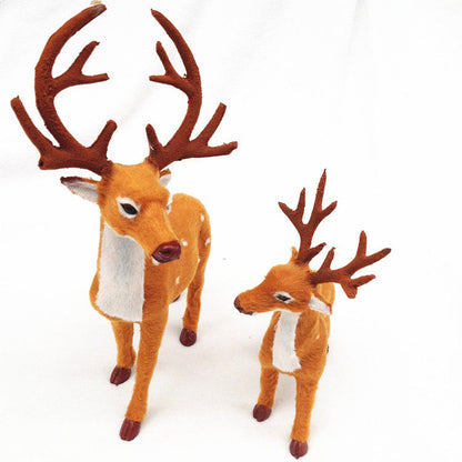 3pc faux fur deer figurine Brown